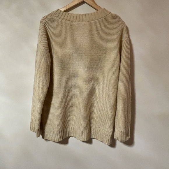 Pink Owl-Cream Knit sweater with blue anchor embroidered on it - Picture 5 of 6